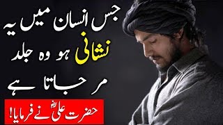 Jis Insan Mein Ye Nishani Ho Wo Jaldi Dunya Se Chala Jata Hai  Hazart Ali RA Ka Farman [upl. by Unni562]