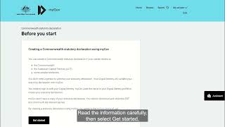 Create a digital Commonwealth statutory declaration in myGov  video tutorial [upl. by Ashbey]