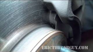 Brake Shim Fail  EricTheCarGuy [upl. by Grim]