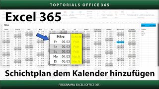 Schichtplan Eurem Kalender hinzufügen  Excel 365 Tutorial [upl. by Selden538]