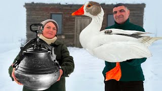 Fat Goose Stewed In An Afghan Cauldron An Incredibly Delicious Dish [upl. by Ycat]