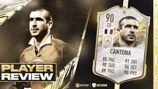 WHAT A STUPID CARD FIFA 22 90 ERIC CANTONA ICON REVIEW  FIFA 22 ULTIMATE TEAM [upl. by Helve703]