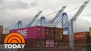 Port workers strike enters its second day shipping at a standstill [upl. by Clement]