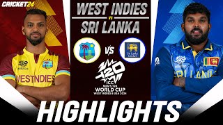 West Indies vs Sri Lanka  T20 World cup 2024 highlights  Match 50  Cricket 24 Gameplay [upl. by Dominy]