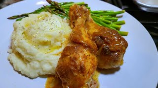 This lazy CHICKEN RECIPE makes falloffthebone drumsticks  the mashed potatoes hack I love [upl. by Ahsiened]