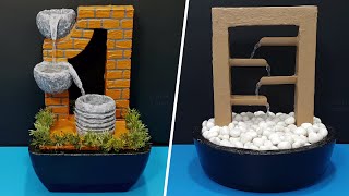 Making 2 Beautiful Indoor Water Fountains  Awesome DIY Tabletop Fountain Using Styrofoam amp Cement [upl. by Kei907]