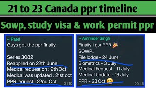 2123 Oct Canada ppr timeline today  Sowp study visa work permit and sowp ppr timeline today [upl. by Wane596]