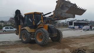 Mst 544 Bekoloder Ön Yükleyici Kova Çalışması İtme Gücü  Sanko Mst M544 Backhoe Loader [upl. by Aihsal]