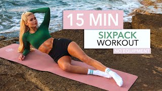 15 MIN SIXPACK WORKOUT  Medium with Beginner Alternatives  for lower upper amp side abs [upl. by Matthiew]