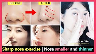 Sharp Nose Exercise  How to get a Sharp Nose Nostrils Smaller Higher Nose Bridge and Nose Thinner [upl. by Aisul]