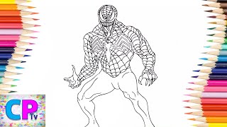 Venom from Spiderman Coloring PagesVillain is Looking for SpidermanColoring Pages Tv [upl. by Yrellam]