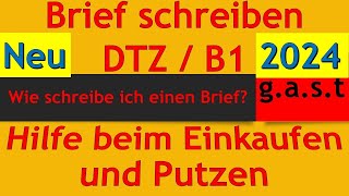 DTZ B1  Brief schreiben  einem Nachbarn beim Einkaufen und Putzen helfen [upl. by Inaffit521]