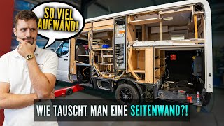 Wir tauschen eine komplette SEITENWAND 🤯  Königsdisziplin in der WohnmobilWerkstatt 🔥 [upl. by Ahsikrats]