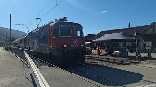 Ifahrt vo de S22 mit de Ersatz Komposition und mit de SBBC Re 44 in Balsthal [upl. by Ydnik475]