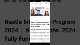 Nestle Internship Program 2024  Nestle Jobs 2024 Fully Funded l Nestle Application Process [upl. by Virge314]