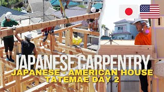 Building a Japanese  American House  Tatemae Day 2  Timber framing with Japanese Joinery [upl. by Keese]