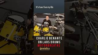 Charlie Benante Playing Motorbreathe on Lars Ulrich Drum Kit metallica larsulrich shorts [upl. by Ledba]