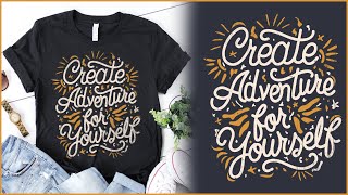 Custom Hand Lettering Typography Tshirt Design  Tshirt Design in Illustrator  AH TSHIRT [upl. by Ennagem]