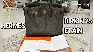 HERMES BIRKIN 25 ETAIN  SPECIAL ORDER  HORSE SHOE STAMP  HSS [upl. by Ayokal232]