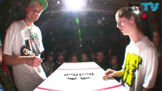 fingerboardTV  Battle At The Harrics  Mike Schneider vs Daniele Comuzzi [upl. by Adnarb282]