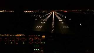 Airbus 320 landing at night [upl. by Sadoc]