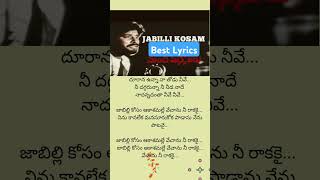 Jabilli kosam lyrical song  Manchi manasulu  Bhanu chandar  Ilayaraja lyrics [upl. by Marlen]