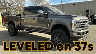 2023 Ford F250 Platinum 25” LEVELED on 37sCarbonized Gray [upl. by Jandel261]