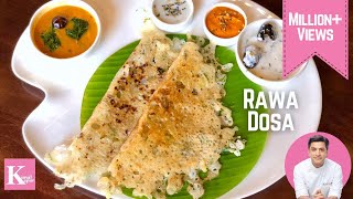 Healthy Instant Rawa Dosa Recipe  Crispy Sooji Dosa  रवा दोसा सूजी का  Chef Kunal Kapur [upl. by Nuawad]