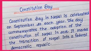 Essay on Constitution Day  Constitution Day essay  Handwriting  English writing  Eng Teach [upl. by Eelanna36]