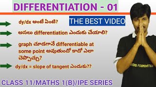 DIFFERENTIATION 01  INTRODUCTION DERIVATIVE MEANING [upl. by Blondie273]