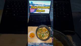 Cooking Thaistyle steamed clams in bed shorts asmrcooking [upl. by Giarla]