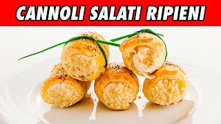 CANNOLI DI PASTA SFOGLIA SALATI RIPIENI  Ricetta velocissima di OggiCucinaMirco [upl. by Gregor]