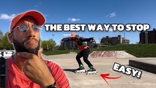 How To Stop On Rollerblade Power Stop for beginners [upl. by Lirbaj575]