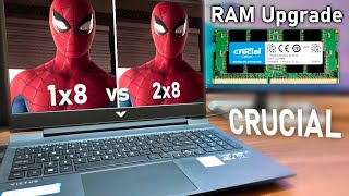 HP Victus RAM Upgrade  Crucial 8gb DDR4 3200mhz Review  Benchmarks [upl. by Noled]