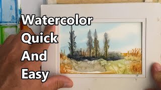 How To Paint A Watercolor Landscape Watercolor Painting For Beginners Watercolor Quick And Easy [upl. by Najram322]