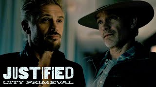 Justified City Primeval  Raylan amp Mansell FACE OFF [upl. by Ryter]