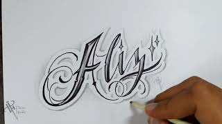 Como Dibujar Lettering ALIZ 🅰 Drawing lettering lettering malandro lettering humor [upl. by Arinaj]