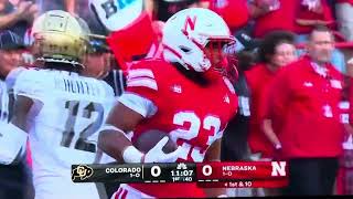 Dante Dowdell Rushing Touchdown Nebraska Husker Football vs Colorado 9724 [upl. by Justino]