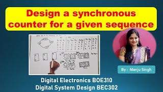 Synchronous counter  design a counter for a given sequence amp consider unused state as dont care [upl. by Oderfla]