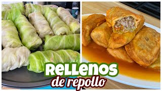 COMO HACER RELLENOS DE REPOLLO CON CARNE DE CERDO PASO A PASO [upl. by Publias314]