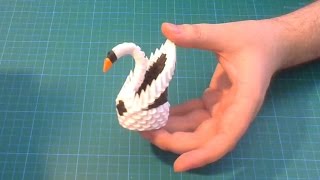 3D Origami small swan tutorial  DIY paper small swan [upl. by Ewold]