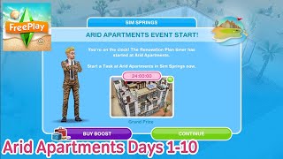 The Sims Freeplay Sim Springs Arid Apartments Days 110 [upl. by Baumann]