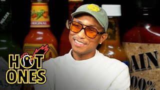 Pharrell Williams Sees the Future While Eating Spicy Wings  Hot Ones [upl. by Ribaj]