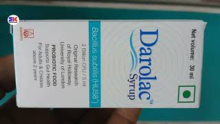 Darolac Syrup  Bacillus Subtilis HU58 Syrup  Darolac Syrup Uses Benefit Dosage Review in Hindi [upl. by Templia]