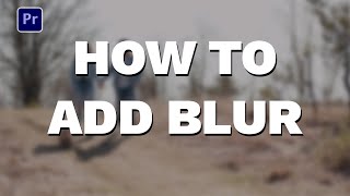 How To Add Blur To A Video Premiere Pro 2023 [upl. by Ynafets946]