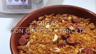 Migas con chorizo y panceta  Recetas Thermomix [upl. by Bushey656]