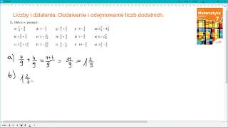 zad 1 str 25 LICZBY I DZIAŁANIA Matematyka z plusem 7 [upl. by Cassie889]