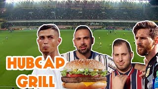 🥜🍯🍌🍔 Peanut Butter Banana Burger 🍔🍌🍯🥜  Hubcap Grill Ronaldo vs Messi Fans [upl. by Ballard]