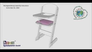 howa ® Montageanleitung Puppen Hochstuhl ArtNr2840 assembly instructions doll highchair No2840 [upl. by Sucramej]