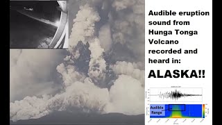 Heard 6000 Miles Away In Alaska Hunga Tonga Audible Recorded Eruption Sound 1152022 [upl. by Anelehs415]